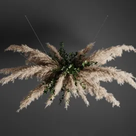 Pampas grass chandelier